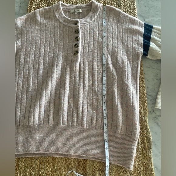 Madewell Striped Bowden Henley Sweater in Coziest Yarn 💗 size small - Picture 6 of 11